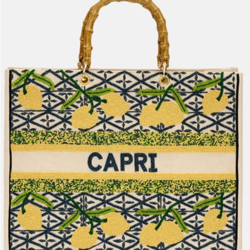 The Juliana Beaded Tote - Capri